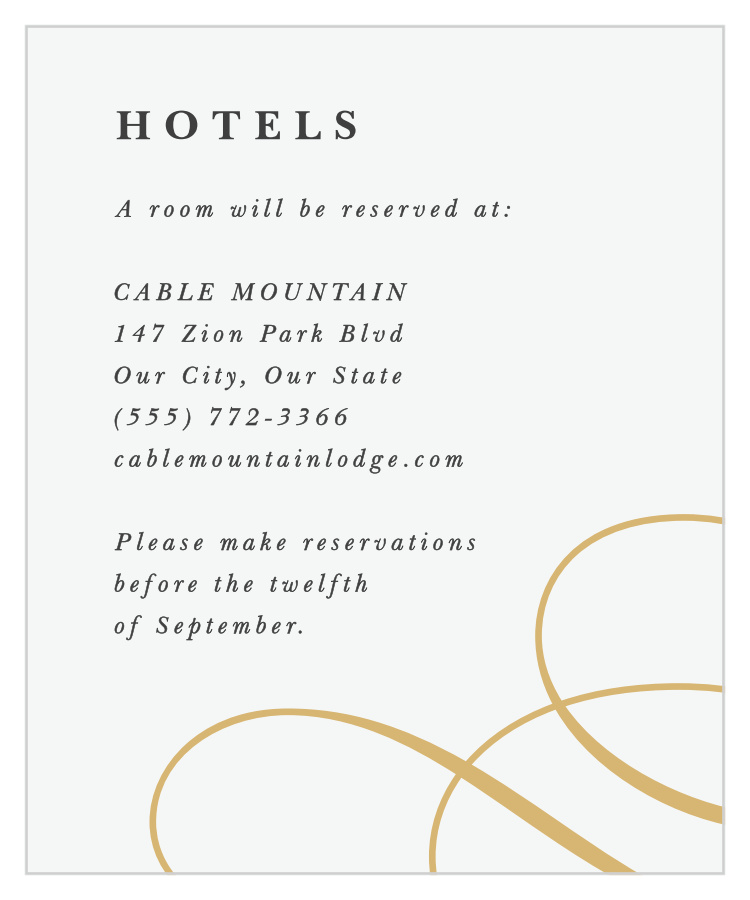 Old World Swirls Accommodation Cards