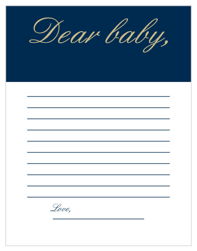 Keep shower regal and simple with our Royal Script Boy Letter to Baby. 