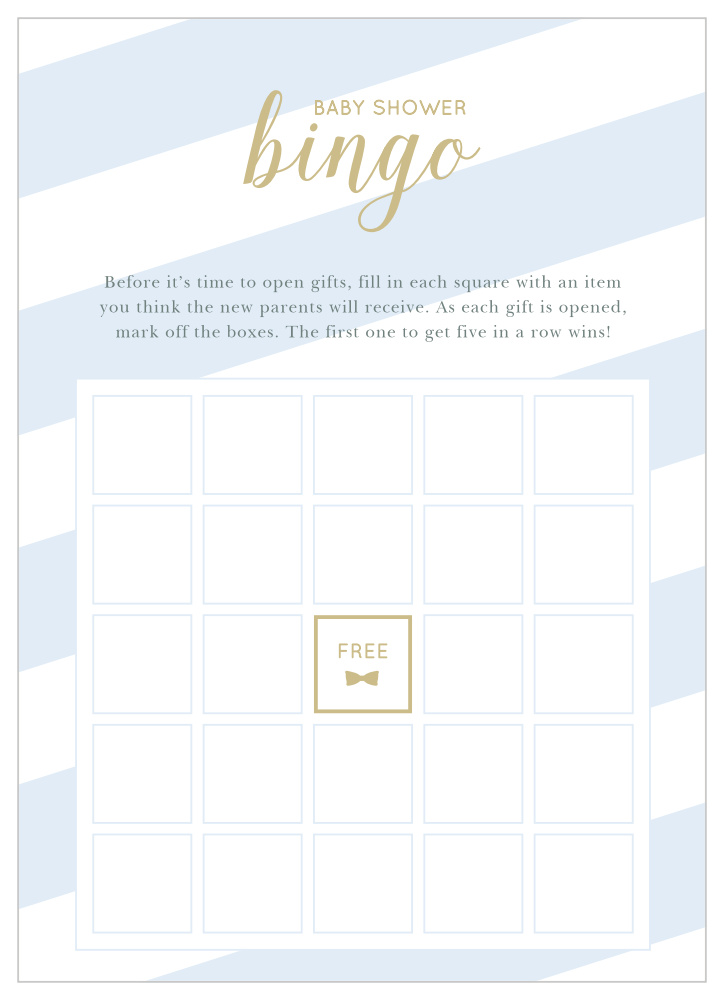 Stunning Stripes Baby Shower Bingo