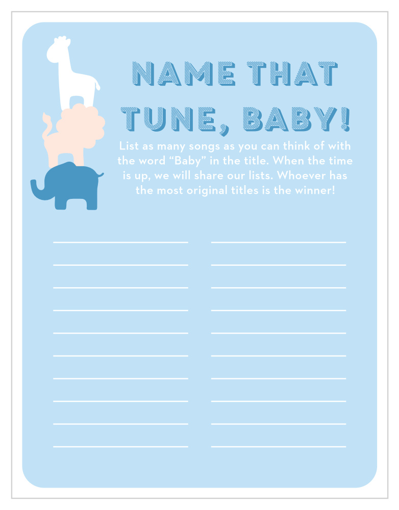 Safari Soiree Baby Song Contest