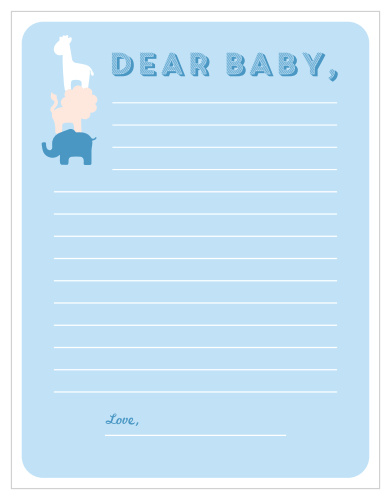 Collect the sweet sentiments and tender thoughts of your friends and family with our stunning Safari Soiree Letter to Baby. 