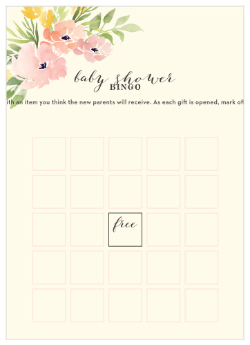 Keep the magic and surprise alive with our Pretty Poppies Baby Shower Bingo. 
