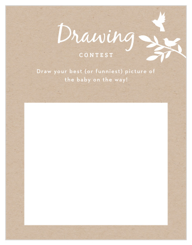 Give your guests the opportunity to provide a snapshot of your newborn in hilarious or heartfelt sketches with our Kraft Woodland Baby Drawing Contest! 