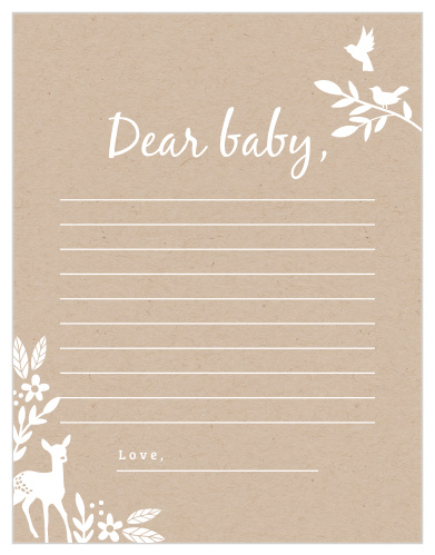 Collect the sweet sentiments and tender thoughts of your friends and family with our stunning Kraft Woodland Letter to Baby. 