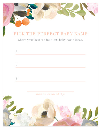 Take notes from the crowd with our gorgeous Gouache Blooms Baby Name Contest, their suggestions becoming your new top ten or going straight into the “never use” pile. 