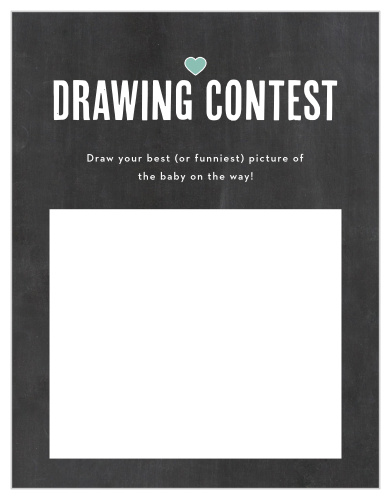 Our Chalkboard Writing Baby Drawing Contest games are a great way to entertain your friends and family at your baby shower. 