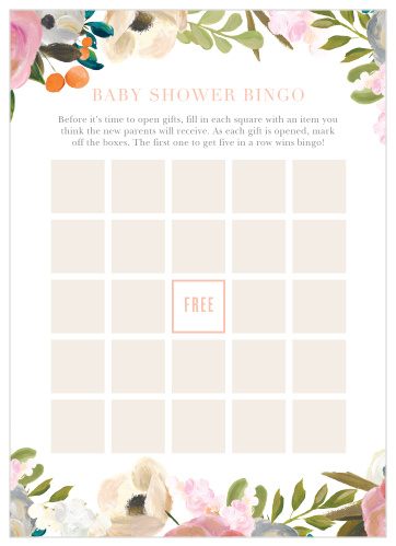 Keep the magic and surprise alive with our Gouache Blooms Baby Shower Bingo.