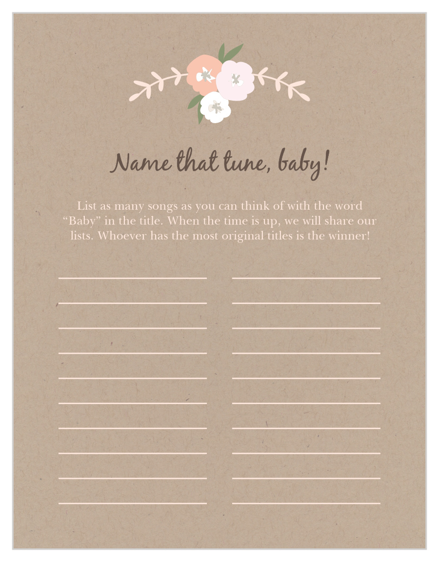Floral Kraft Baby Song Contest