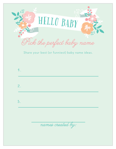 Our Hello Baby Baby Name Contest Games are a fun way to receive name suggestions, as well as a good laugh from your loved ones! 