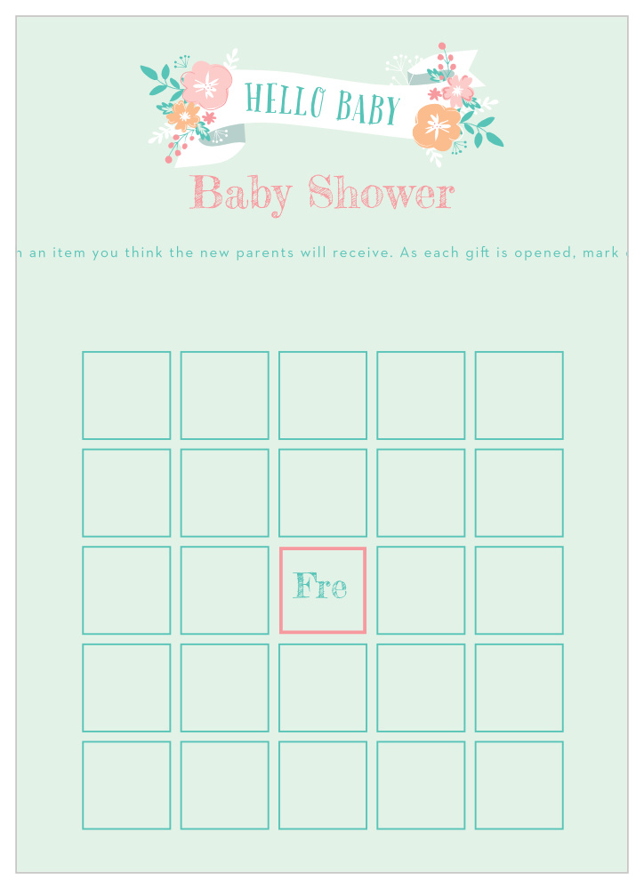 Hello Baby Baby Shower Bingo