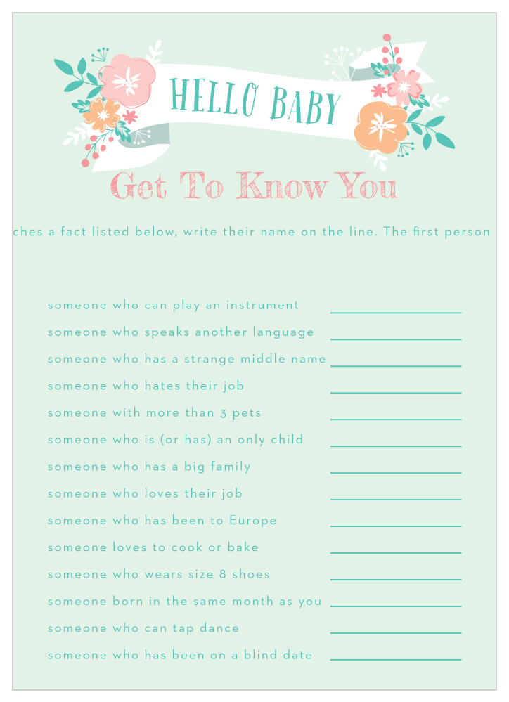 Hello Baby Get to Know You Game