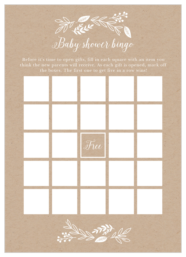 Petit Jardin Baby Shower Bingo