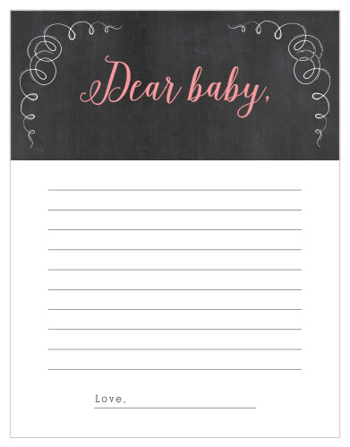 Bring it back to the basics with our Chalkboard Love Letter to Baby.