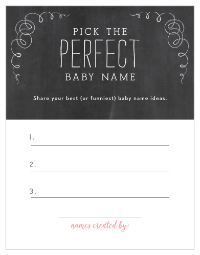 Bring it back to the basics with our Chalkboard Love Baby Name Contest. 