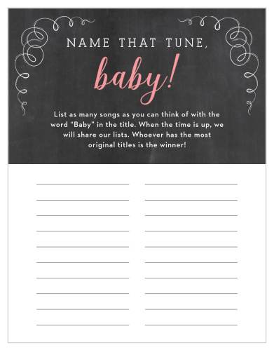 Bring it back to the basics with our Chalkboard Love Baby Song Contest.