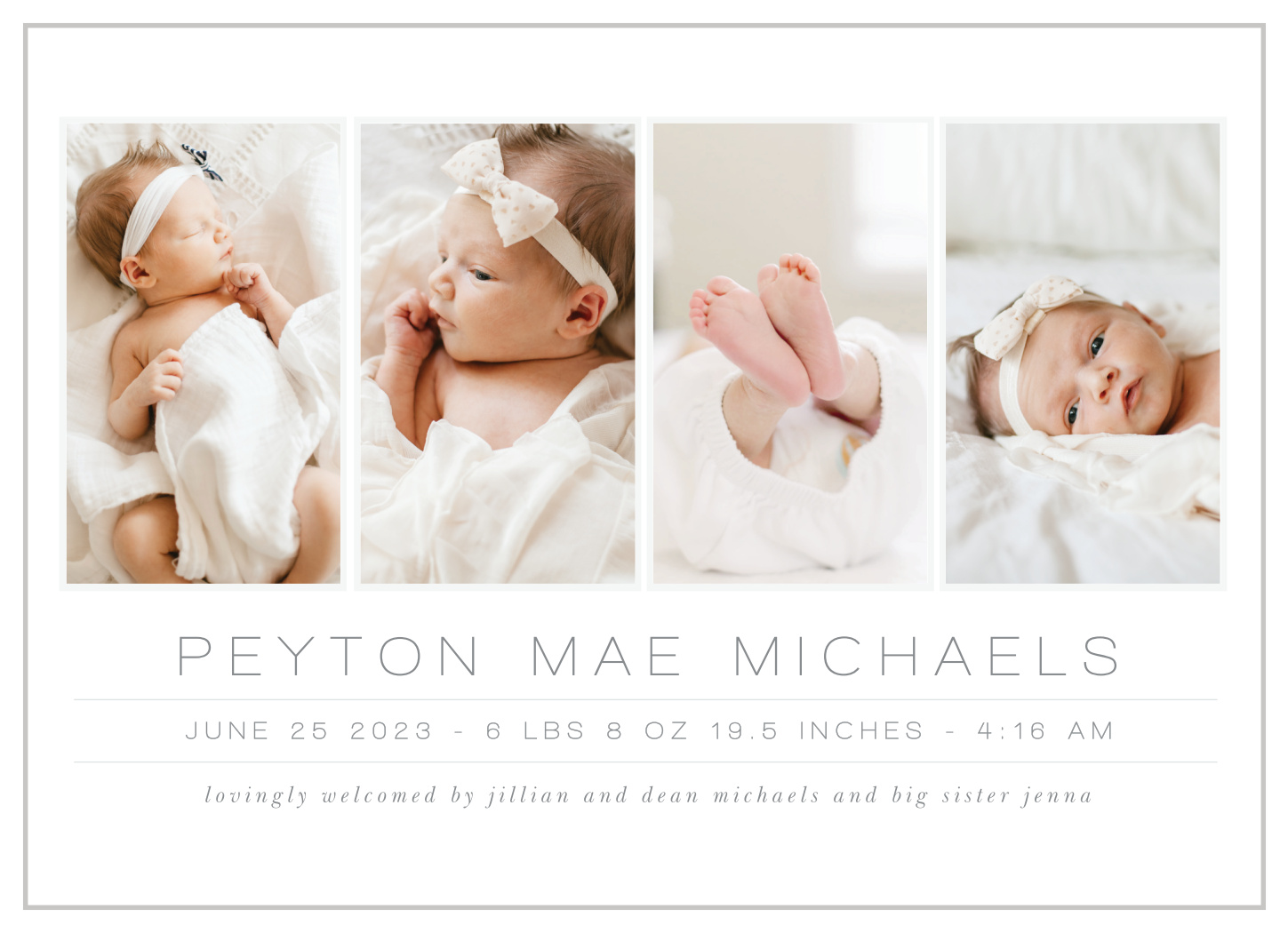 Formal Photo Birth Announcements