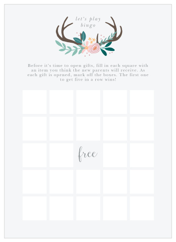 Keep the magic and surprise alive with our Rustic Bouquet Baby Shower Bingo.