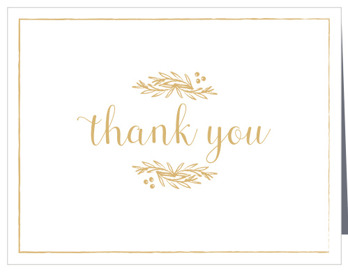Golden Laurel Bridal Shower Thank You Cards