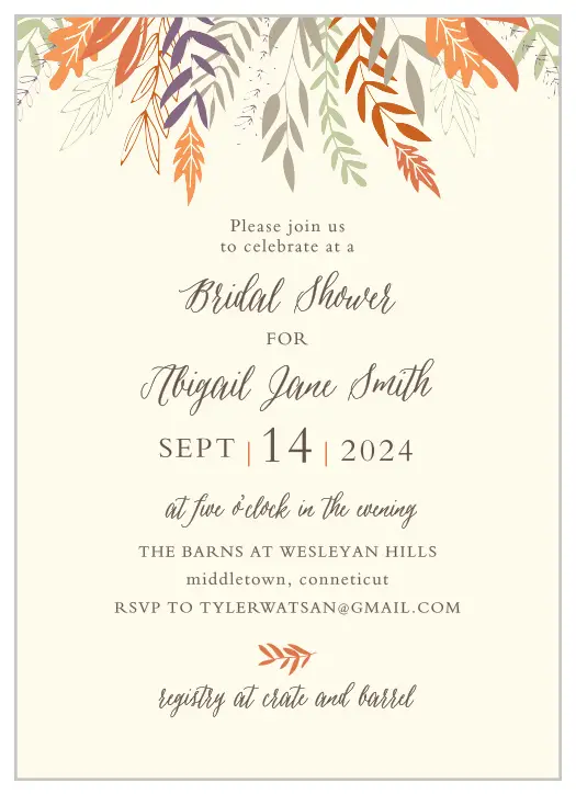 Our LeafHarvest Bridal Shower Invitations are perfect for gathering your friends and family together to celebrate the bride! 