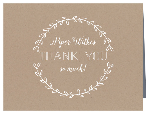 Rustic Laurel Bridal Shower Thank You Cards