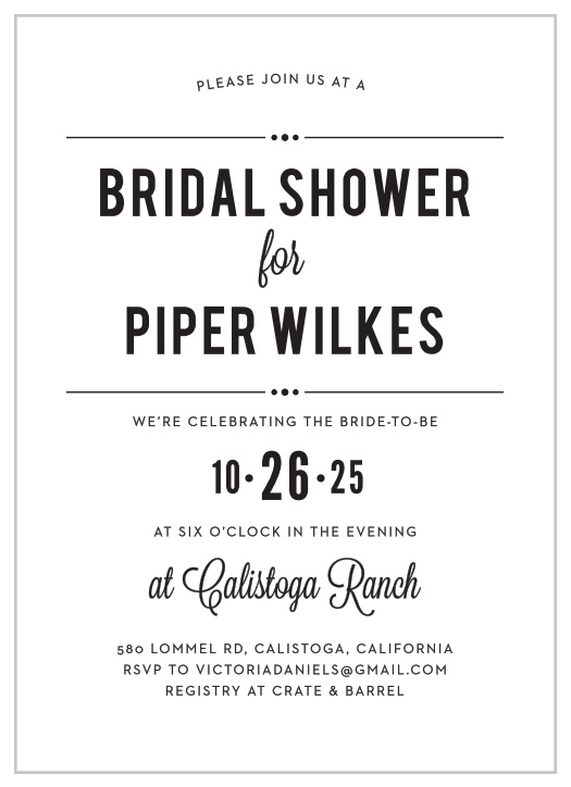 Invite your friends and family to the show of their life with our gorgeous Printed Playbill Bridal Shower Invitations. 