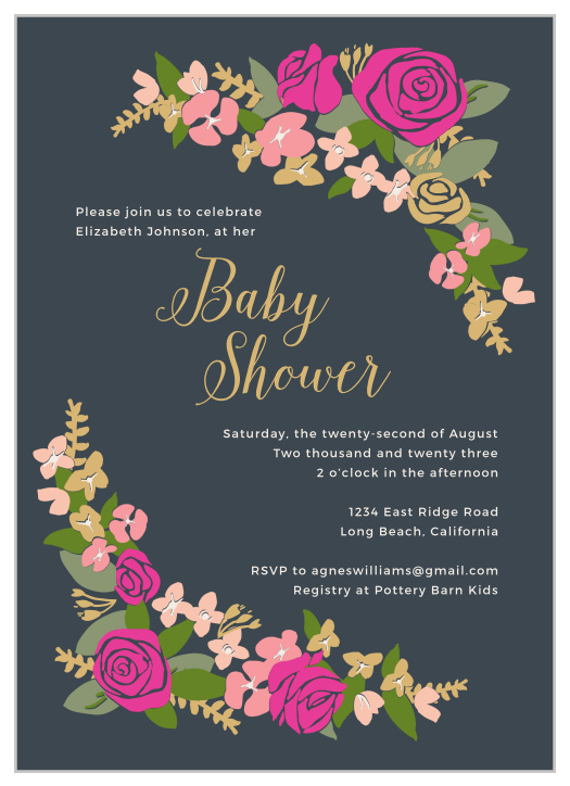 Enjoy the company of your friends and family when you use our Bright Wreath Baby Shower Invitations to invite them.