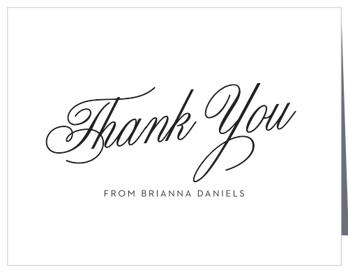 Clean Calligraphy Bridal Shower Thank You Cards