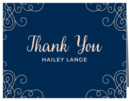 Swirled Simplicity Bridal Shower Thank You Cards