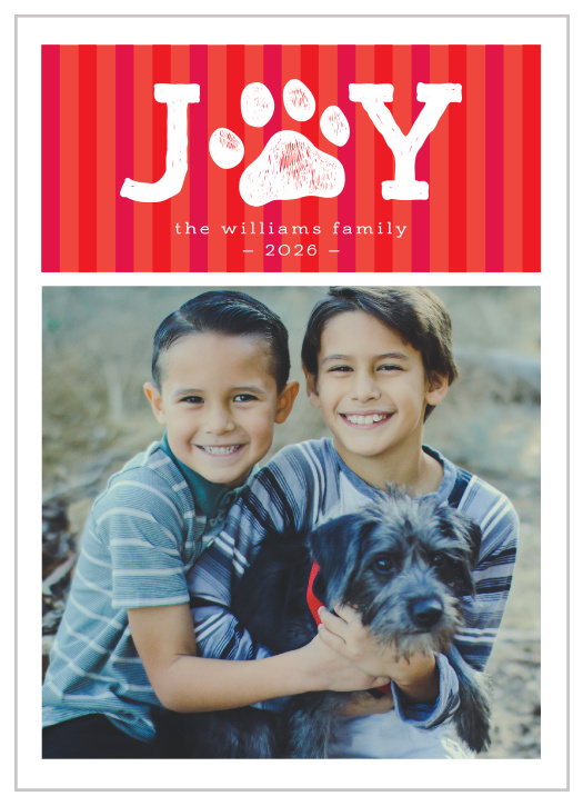 Our Joy Pawprint Holiday Cards will surely be a hit this holiday season.