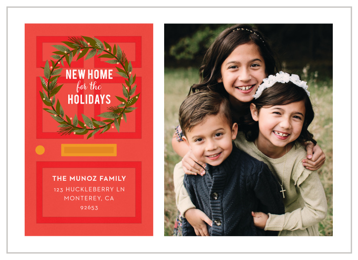 The Our New Home Holiday Cards are an excellent way to greet your loved ones this holiday season, as well as announce your recent move.