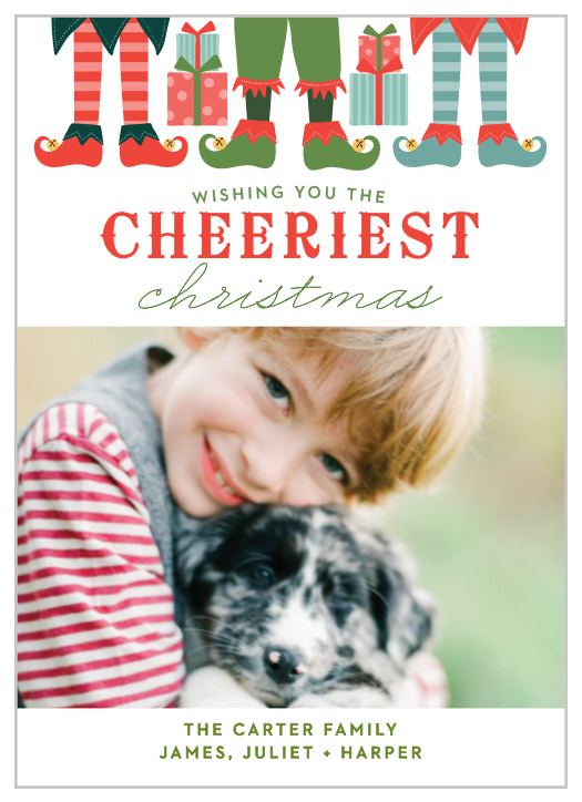 Our Cheery Elf Christmas Cards have the festive quirky look you've been searching for. 