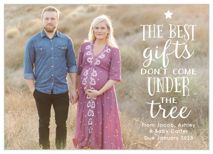 Our Pregnancy Gift Christmas Cards show your appreciation for your newborn this holiday season. 