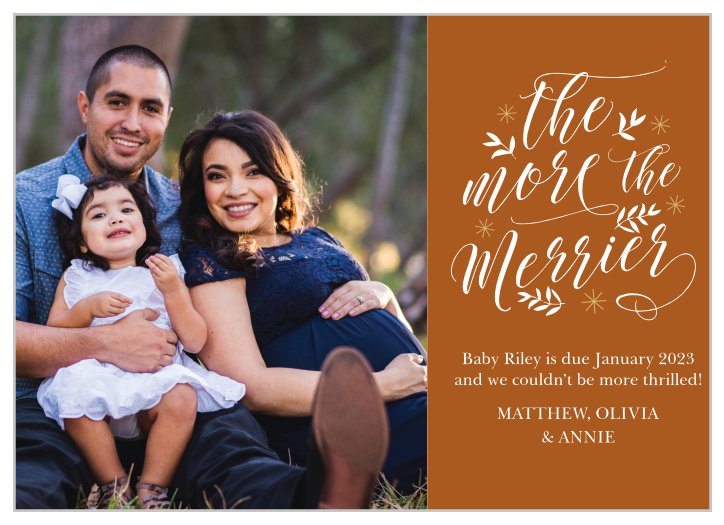 Our Merry & Pregnant Christmas Cards are a festive way to let your friends and family know you're expecting just in time for the holidays. 