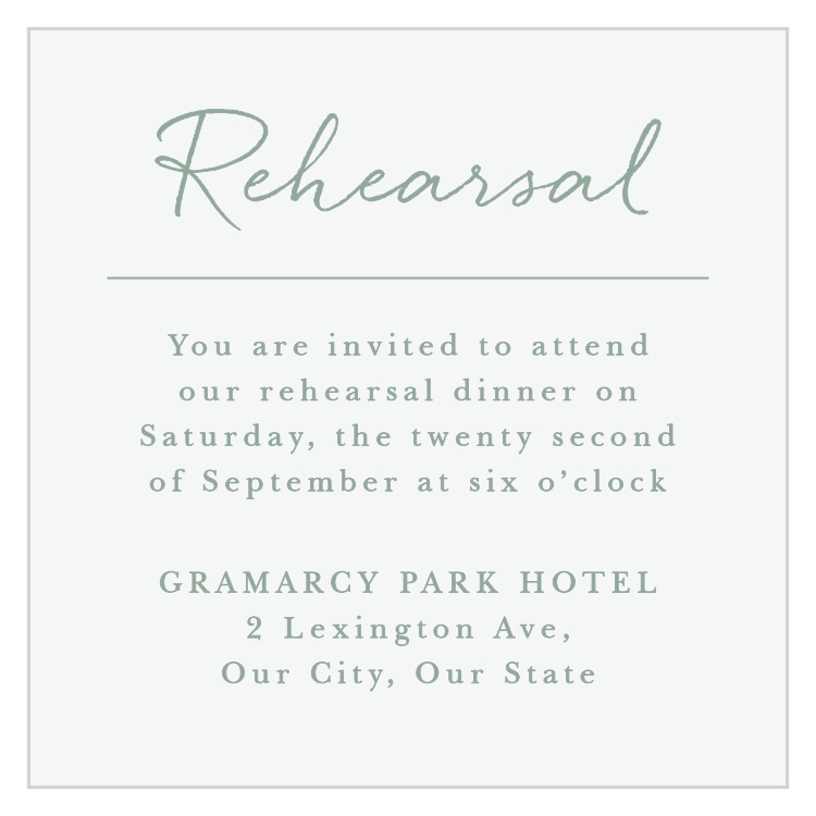 Picturesque Tea Rehearsal Cards