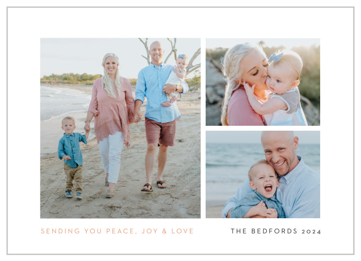 Our Photo Collage Christmas Cards are perfect for displaying precious memories in a pleasing way. 
