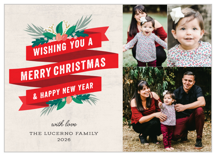 Our Vintage Banner Christmas Cards capture the old fashion spirit of perfectly. 