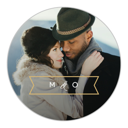 Contemporary Banner Wedding Stickers