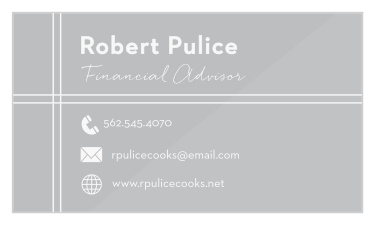 Our Overlapping Frame Clear Business Cards show your potential clients at a glance that you are the line that separates financial chaos and clarity.