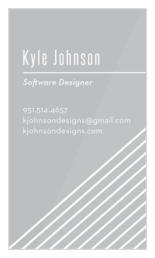 Our Linear Corner Clear Business Cards feature a series of diagonal lines across the bottom of the card.