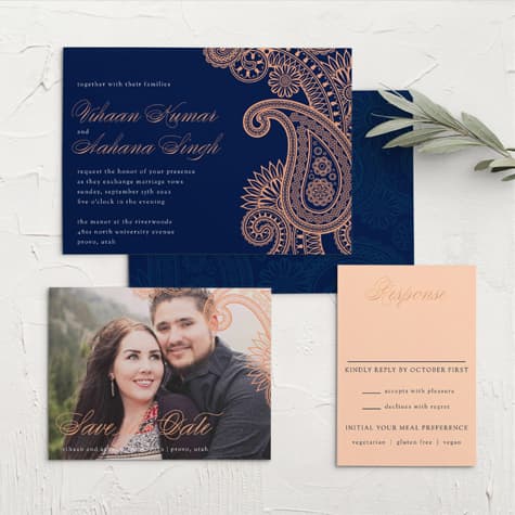 Indian Paisley Wedding Invitations