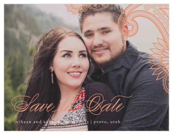 Our Indian Paisley Save the Date Cards are a perfectly gorgeous way to announce the special day. 
