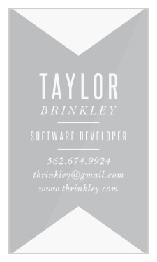 Our Triangular Focus Clear Business Cards feature triangular emblems at the top and bottom of the cards, stating you initials. 