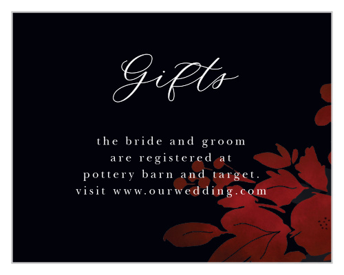Dark Florals Registry Cards