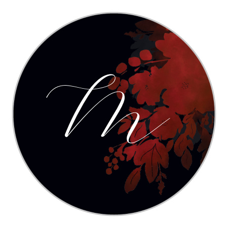 Dark Florals Wedding Stickers