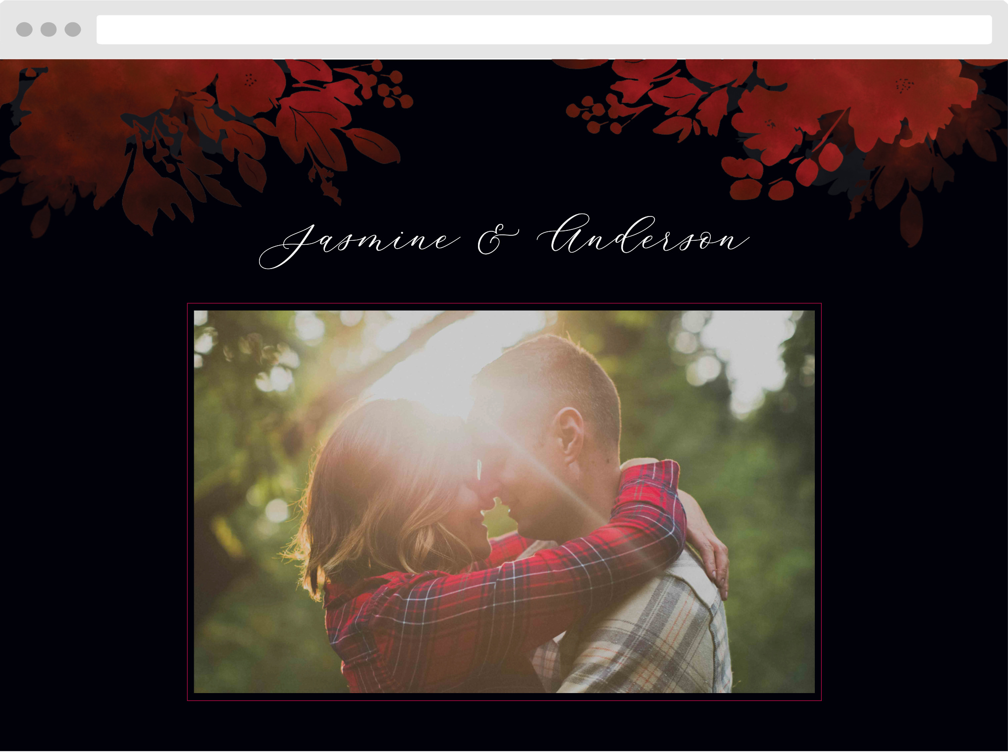 Dark Florals Wedding Website