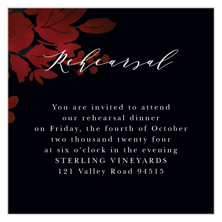 Dark Florals Rehearsal Cards
