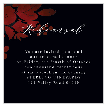 Dark Florals Rehearsal Cards