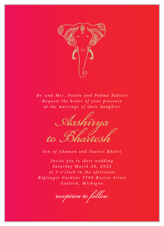 India Ombre Wedding Invitations