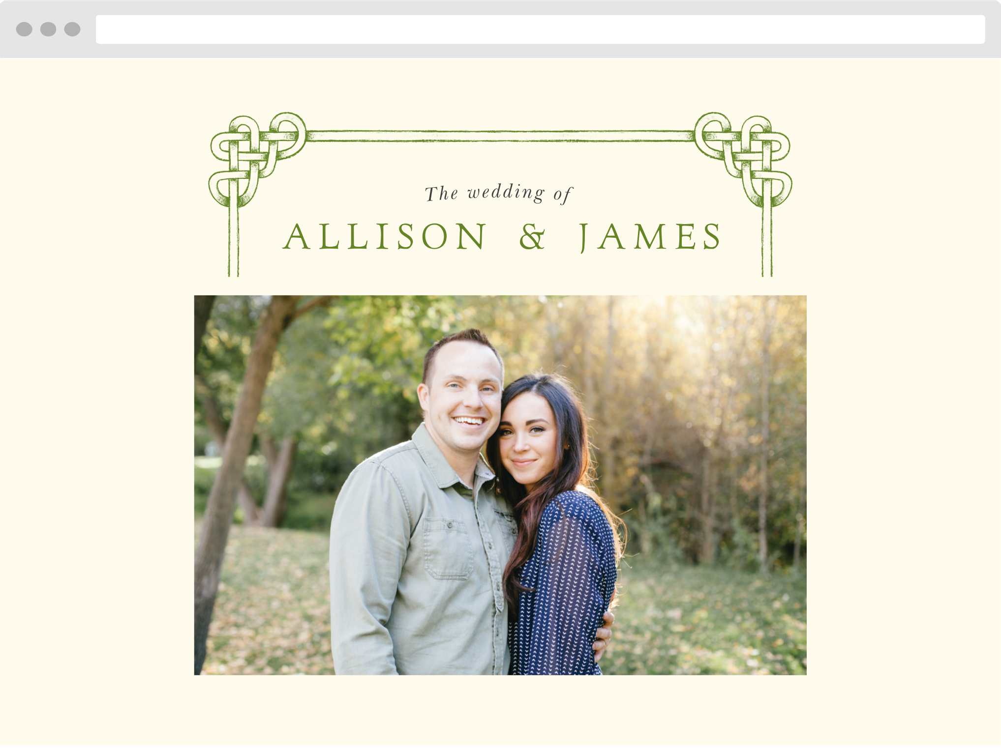 Celtic Knot Wedding Website