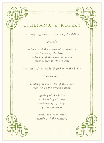 Celtic Knot Wedding Programs
